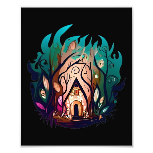 Enchanted  Nature Forest House Photo Print (Front)