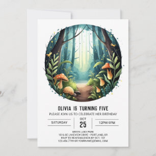 Enchanted Nature Pine Woodland Birthday Invitation