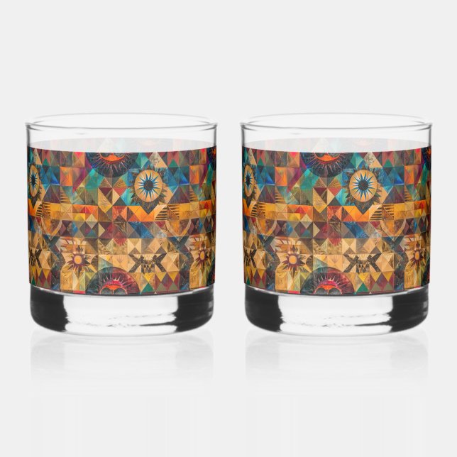Enchanted Navy "Inherited Artistry" Rocks Glasses  (Front)
