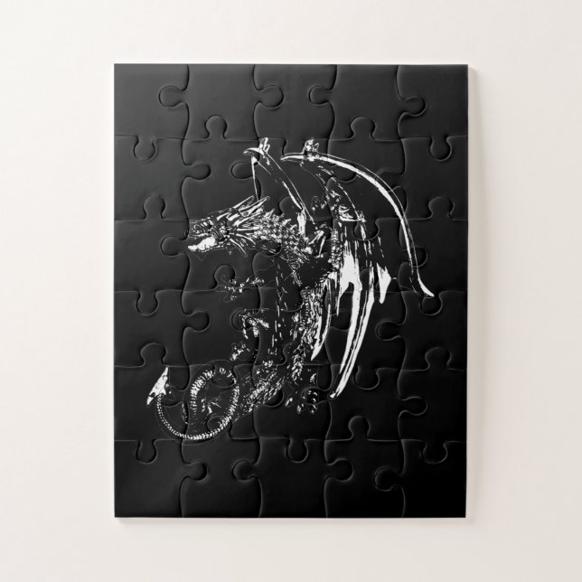 Enchanted Night Dragon Fantasy Magical Creature Jigsaw Puzzle (Vertical)