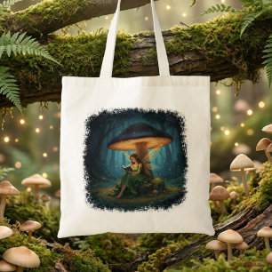 Enchanted Night Fairy Reading a Book Tote Bag