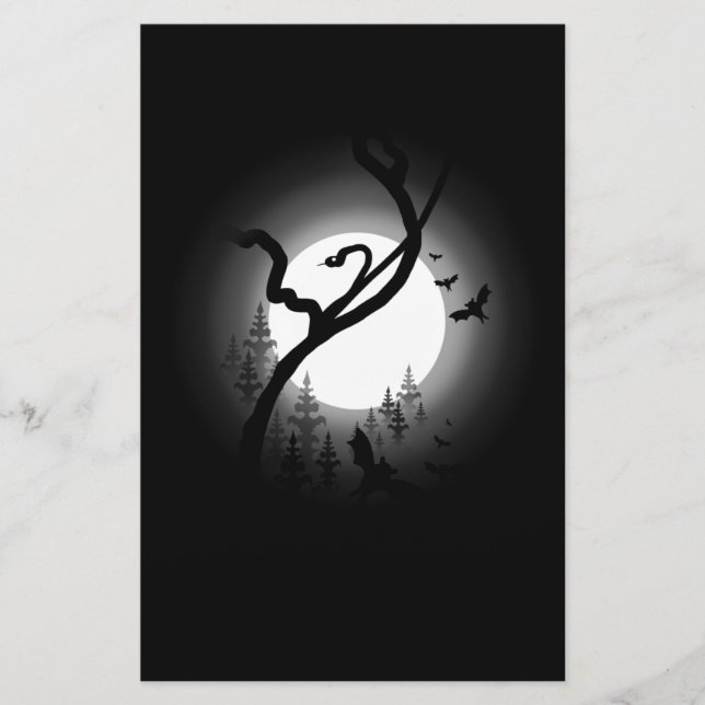 Enchanted Night Forest Stationery (Front)