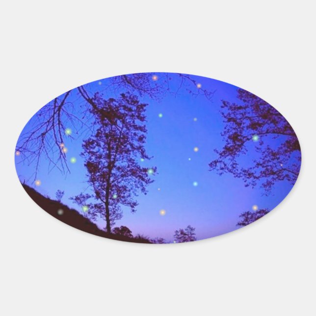 Enchanted Night Oval Sticker (Front)
