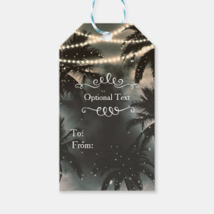 Enchanted Night Sky Palm Trees & String Lights Gift Tags