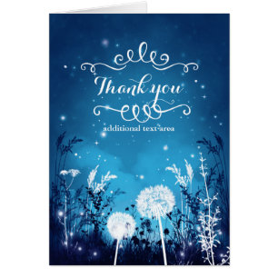 Enchanted Night Sky Stars & Foliage Thank you