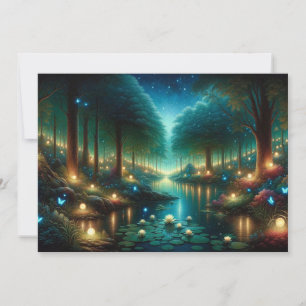 Enchanted Nightfall: Luminescence at the Lake Invitation