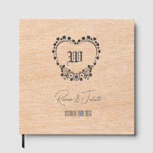 Enchanted Oak Floral Heart Wedding Guest Book