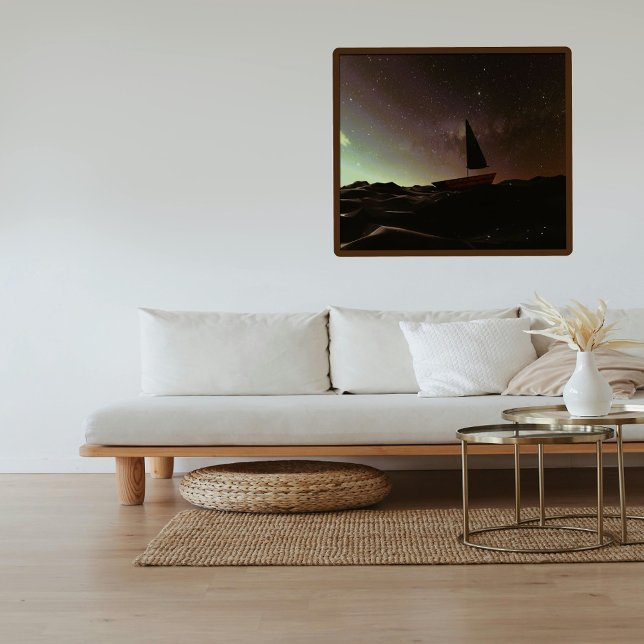 Enchanted Ocean Waves Galaxy Night Sky Cosmic Boat Poster (Creator Uploaded)