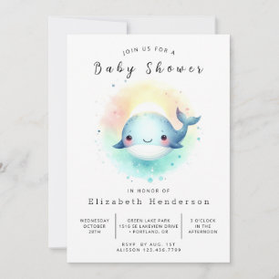 Enchanted Online Whale Baby Shower Invitation