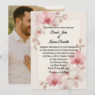 Enchanted Orchid Photo Wedding Invitation