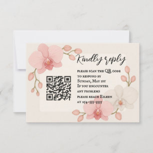 Enchanted Orchid QR Code RSVP Card