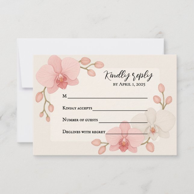Enchanted Orchid RSVP Card (Front)