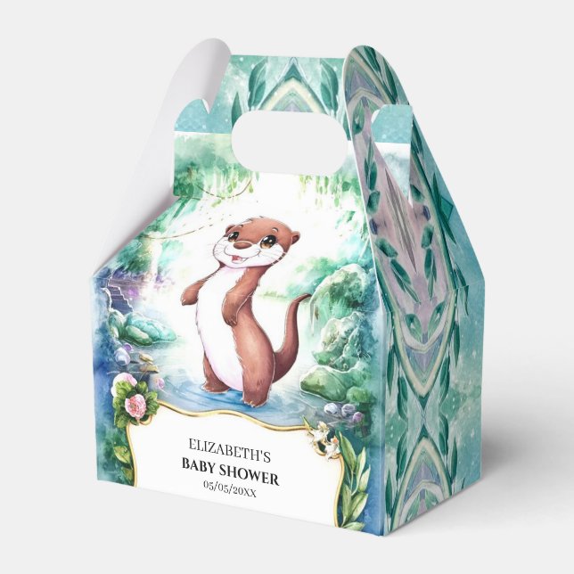 Enchanted Otter Baby Shower Favour Box (Front Side)