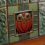 Enchanted Owl in a Box Arts & Crafts Movement Tile<br><div class="desc">Immerse yourself in the world of artistry and elegance with our Enchanted Owl Perched in Box ceramic tile, inspired by the iconic Arts and Crafts Movement. In the tranquil shadows of a quaint wooden box, a sage owl finds its roost. This motif speaks volumes about the love for nature and...</div>