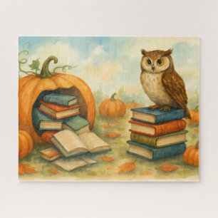 Enchanted Owl Pumpkin Patch Jigsaw Puzzle