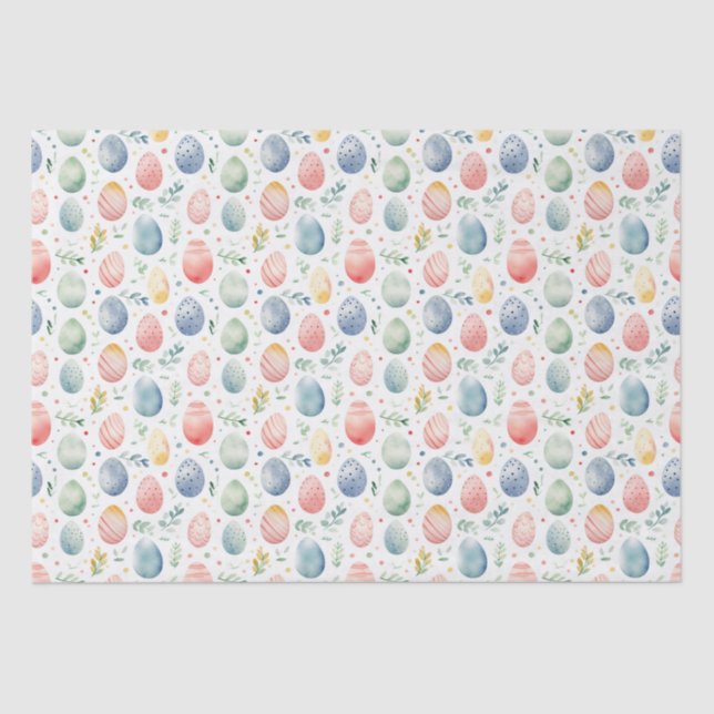 Enchanted Pastel Easter Eggs Tissue Paper (Front)