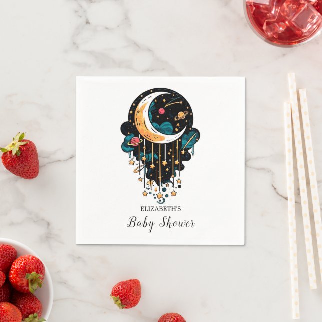 Enchanted Pastel Stars Baby Shower Napkin (Insitu)