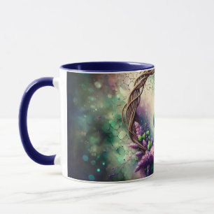 Enchanted Peacock Floral Wreath Mug