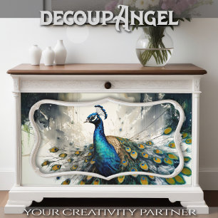 Enchanted Peacock's Grace - decoupage -  Tissue Paper