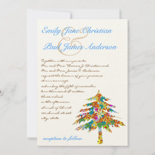 Enchanted Pine Tree Forest Wedding Invitation