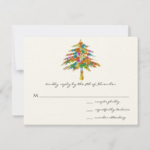 Enchanted Pine Tree Forest Wedding RSVP Card