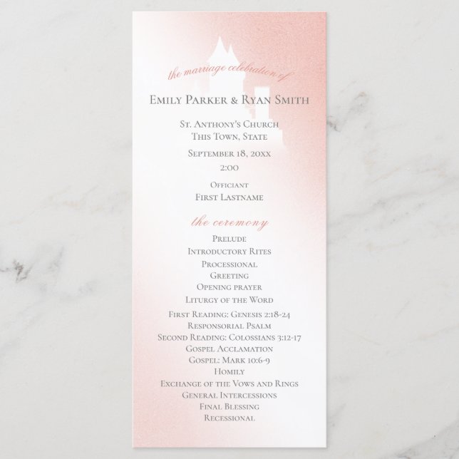 Enchanted Pink Fairy Tale Castle Wedding Program Programme (Front)