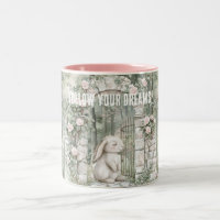 Enchanted Pink Floral Garden Bunny Dreams