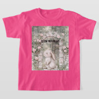 Enchanted Pink Floral Garden Bunny  