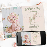 Enchanted Pink Unicorn Personalised Photo Birthday
