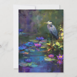Enchanted Pond Water Lily Nature Watercolor Announcement