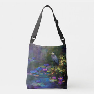Enchanted Pond Water Lily Nature Watercolor Crossbody Bag