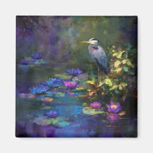 Enchanted Pond Water Lily Nature Watercolor Magnet