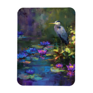 Enchanted Pond Water Lily Nature Watercolor Magnet