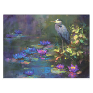 Enchanted Pond Water Lily Nature Watercolor Tablecloth