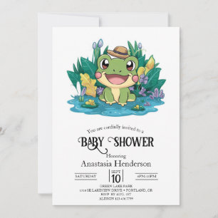 Enchanted Pretty Frog Baby Shower Invitation