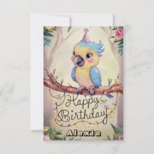 Enchanted Pretty Parrot Digital Birthday Card
