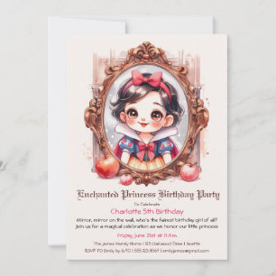 Enchanted Princess Birthday Invitation Snow WhitE