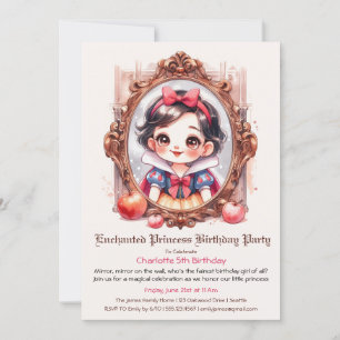 Enchanted Princess Birthday Invitation Snow WhitE
