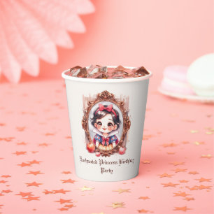 Enchanted Princess Birthday Invitation Snow White Paper Cups