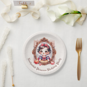 Enchanted Princess Birthday Invitation Snow White Paper Plate