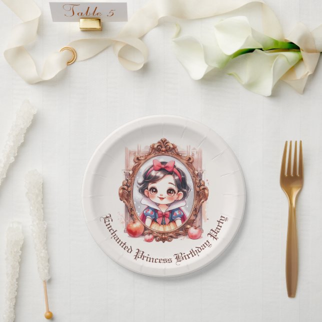 Enchanted Princess Birthday Invitation Snow White Paper Plate (Wedding)