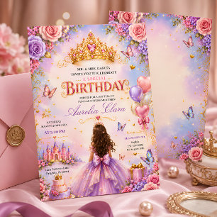 Enchanted Princess Crown Birthday Party for Girls  Invitation