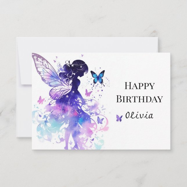 Enchanted Printable Fairy Tale Birthday Card (Front)