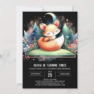 Enchanted Printable Fox Birthday Invitation