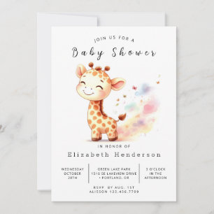 Enchanted Printable Giraffe Baby Shower  Invitation