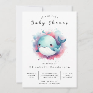 Enchanted Printable Whale Baby Shower Invitation