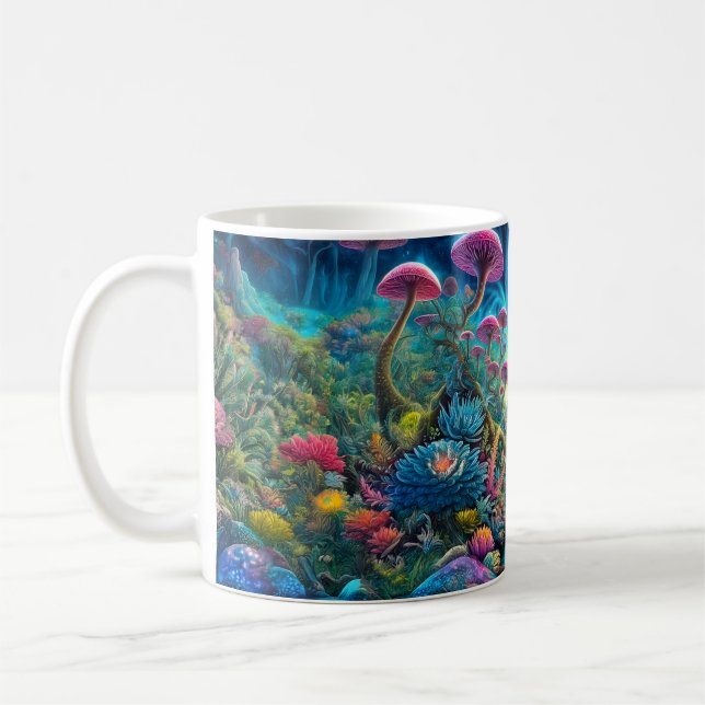 Enchanted Psychedelic Dreamscape Coffee Mug (Left)