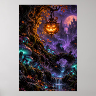 Enchanted Pumpkin Grove Halloween Poster