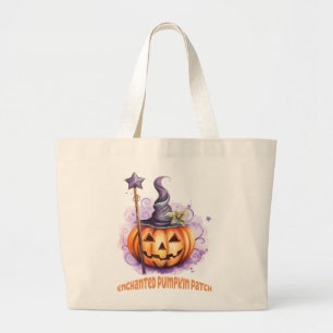 Enchanted Pumpkin Patch Large Tote Bag