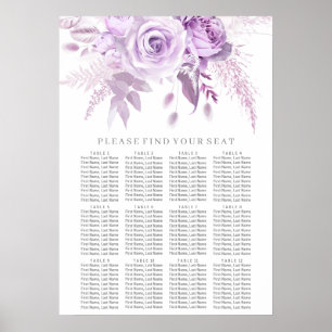 Enchanted Purple Floral Wedding Seating Chart